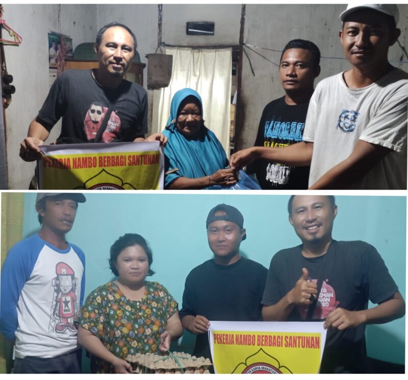 foto istimewa : Ketua bersama para pengurus Karang Taruna Serahkan Bantuan pada para lansia dan anak yatim