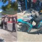 foto istimewa : Barang bukti motor dan mobil truk yang memakan korban pengendara meninggal dunia 