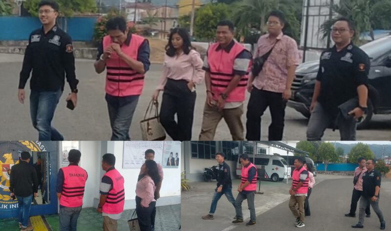 foto istimewa : Kepala Kejaksaan Cabang Pagimana David mengantarkan Tersangka masuk di Lapas kls II Luwuk