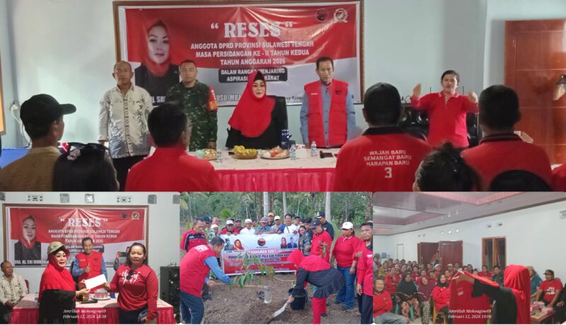 foto istimewa : Dra Sri Indarningsi Lalusu.MBA Bersama anggota DPRD Banggai Kompol Purn I Made Darma.SH, Saat Reses di desa Ranga ranga kecamatan masama.