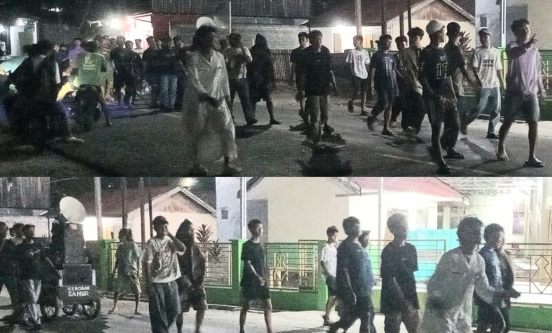 foto istimewa : Saat Sekelompok anak muda nambo Gelar Musik sahur yang sudah jadi Tardisi tahunan pada bulan Ramadhan