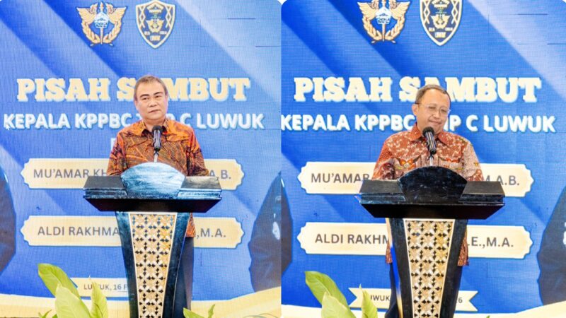 foto istimewa Sekda banggai Moh.Ramli Tongko saat bajakan sambutan Bupati saat pisah sambut