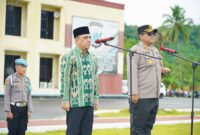 Bupati Bolaang Mongondow, Yusra Alhabsyi Bersama Kapolres, Lido Ratri Antoro memimpin Apel Gelar Pasukan Operasi Kepolisian Terpusat Ketupat Samrat 2026