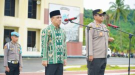 Bupati Bolaang Mongondow, Yusra Alhabsyi Bersama Kapolres, Lido Ratri Antoro memimpin Apel Gelar Pasukan Operasi Kepolisian Terpusat Ketupat Samrat 2026