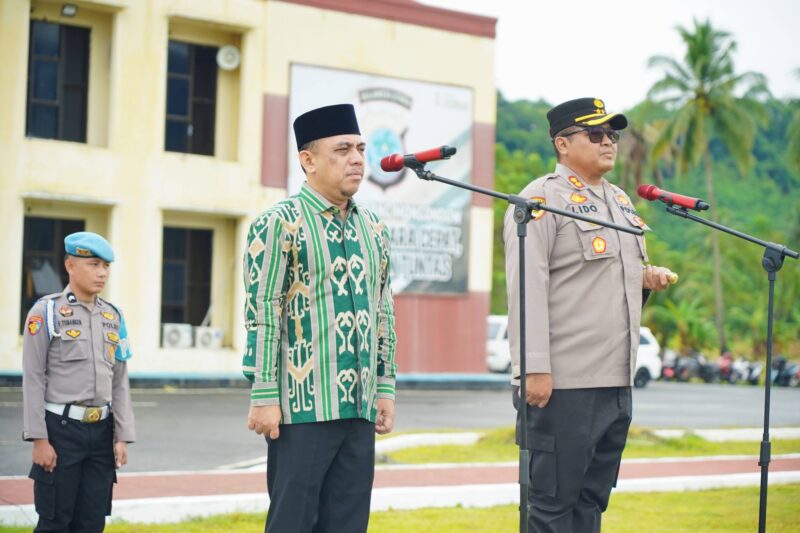 Bupati Bolaang Mongondow, Yusra Alhabsyi Bersama Kapolres, Lido Ratri Antoro memimpin Apel Gelar Pasukan Operasi Kepolisian Terpusat Ketupat Samrat 2026