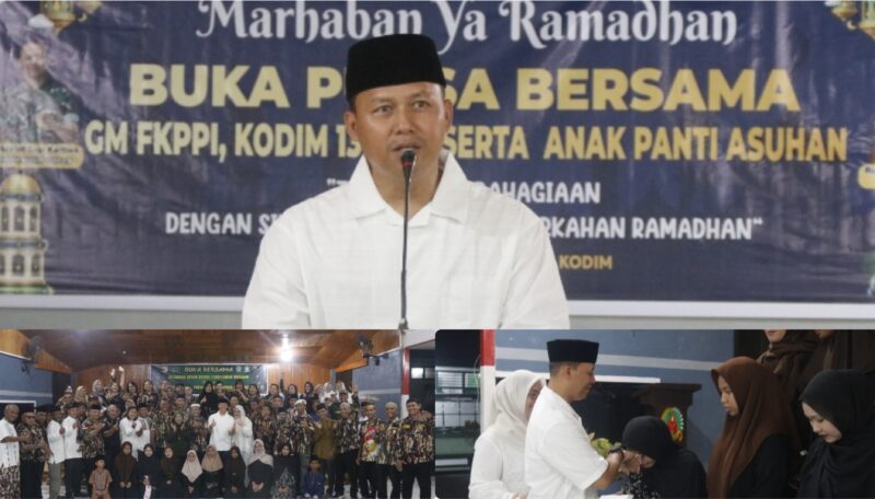 foto istimewa : Dandim 1308/LB Letkol Inf Cepi  bersama Ketua Persit KCK saat Serahkan Bantuan para anak panti asuhan
