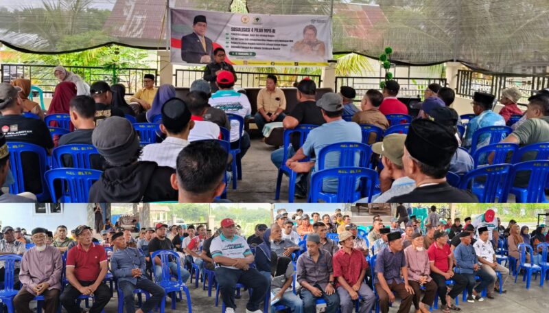 foto istimewa : Ir H.Beniyanto Tamoreka.S.T saat menjelaskan Sosialisasi 4 Pilar MPR RI dihadapan warga masyarakat serta juga dengar langsung Aspirasi Warga.