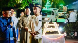 foto istimewa : Bupati Ir.H.Amirudin.SP.MM.MP saat Lepas Peserta Pawai Takbiran Didampingi Ketua PHBI Rifai Mahiwa 