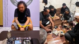 foto istimewa : Tampak Lesu SB alias A 45 Pria Asal Karaton saat di Tangkap Tim Satnarkoba polres Banggai