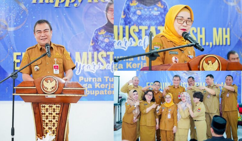 foto istimewa : Sekda Banggai Moh Ramli Tongko mewakili Bupati Sampaikan Ucapan Terima Kasih atas pengabdiannya selama bertugas pada Hj Ernaini Mustatim