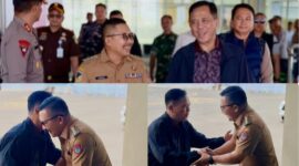 foto istimewa : Bupati Banggai Ir H.Amirudin.SP.MP.MM langsung Jemput Kapolda Sulteng Irjen Pol Dr. Endi Sutendi, S.I.K., S.H., M.H.bersama rombongan