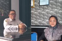 foto istimewa : Kadis Perikanan Bangkep Ferdy Salamat bersama Admin Rekomendasi BBM Nelayan, Lina Pratiwi Jasin