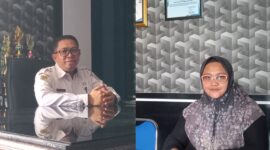 foto istimewa : Kadis Perikanan Bangkep Ferdy Salamat bersama Admin Rekomendasi BBM Nelayan, Lina Pratiwi Jasin