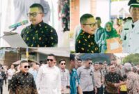 foto istimewa : Bupati Banggai Ir H.Amirudin.SP.MP.MM saat Serahkan SK kades Mekar Mulya Liyanto, S.Pd di damping Anggota Dewan Herdi Djada 