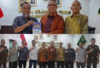 foto istimewa : Kajati Sulteng Nuzul Rahmat bersama Ketua PWI Tri Putra Toana dan Sek Temu Sutrisno 