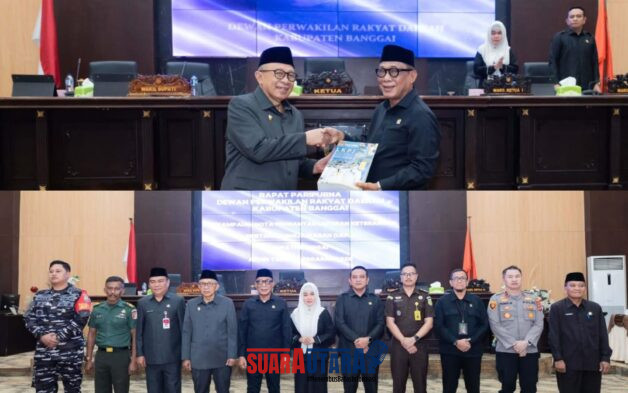 foto istimewa : Wabup Drs H Furqanuddin.MM, Serahkan berkas LKP 2025pada Ketua DPRD Sarifudin Tjadtjo serta para unsur Forkopimda 