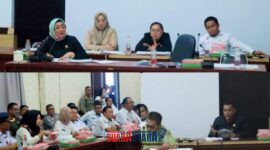 foto istimewa : Ketua Komisi III dan anggota saat Rapat Dengar Pendapat bersama Dinas perdagangan dan Dishub terkait Portal di Pasar simpong