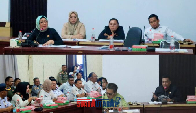 foto istimewa : Ketua Komisi III dan anggota saat Rapat Dengar Pendapat bersama Dinas perdagangan dan Dishub terkait Portal di Pasar simpong