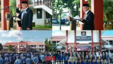 foto istimewa : Wakili Bupati Banggai Laut Sekda Saiful U.Usuria bacakan sambutan Mendagri di upacara Otda ke 30 tahun 2026