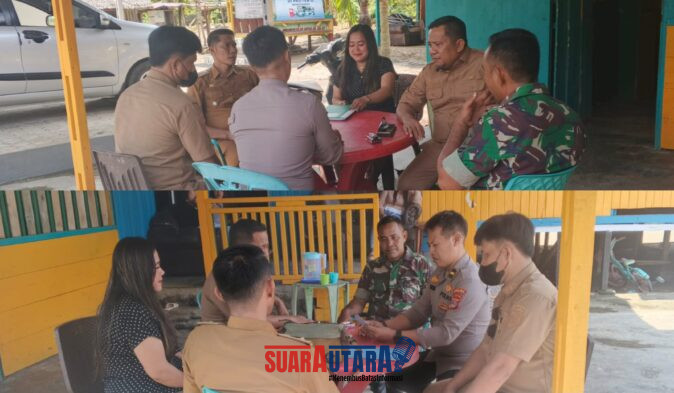 foto istimewa : Camat Toili Barat Bambang Abdullah Bersama Kasubsektor Ipda  I Kadek Sukrayana dan Batibung Sertu I Nengah Suarne,dan Kades Pandanwangi Kadek Suardika.S.Pd 