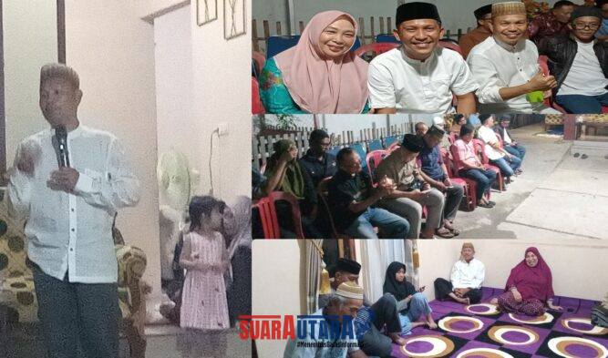 foto istimewa :Ustad Ramli Hasan Saat berikan tauziahnya dan Sekdisdikbu Syamsul Bahri Lanta ,Sek DKISP Rastono Para tamu undangan 