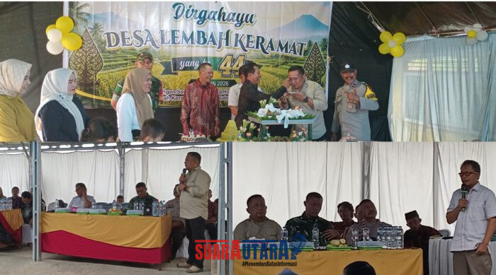 foto istimewa : Saat Kades Lembah Kramat Berikan Suapan tumpang pada Camat Toili barat dan Anggota Dewan Helton berikan pesan dan di dampingi Wajidah 