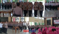 foto istimewa : Kapolres banggai AKBP Wayan Wayracana Aryawan.S.I.K memimpin Serah terima jabatan dari Kabag OPS Kapolsek Bunta,Kapolsek Nuhon,Kapolsek Pagimana, Kapolsek Lamala,Dan Kasat Sabhara  serta Kasi Propam 
