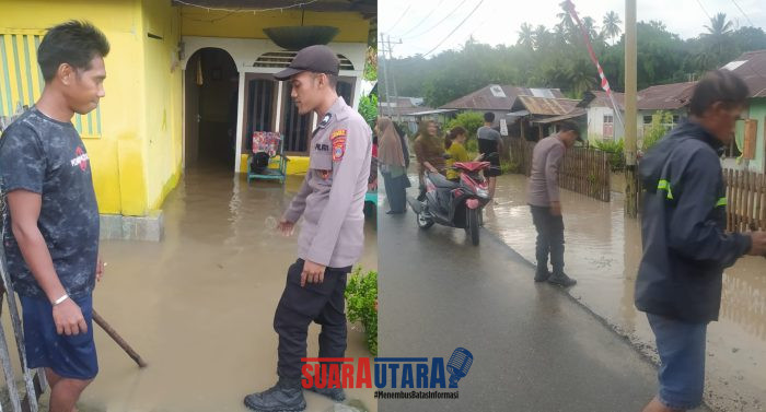foto istimewa : Anggota Polsek Balantak turun langsung cek TKP Banjir