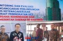 foto istimewa : Dok. Humas Pemda Banggai Bupati Banggai Ir.H.Amirudin.SP.MP.MM,didampingi Sekda Ir Moh.Ramli Tongko.S.Sos.ST.M.Si, saat Hadiri Monev Ketenagakerjaan se-sulawesi di kendari