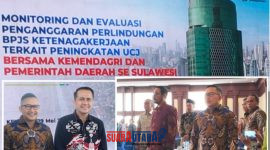 foto istimewa : Dok. Humas Pemda Banggai Bupati Banggai Ir.H.Amirudin.SP.MP.MM,didampingi Sekda Ir Moh.Ramli Tongko.S.Sos.ST.M.Si, saat Hadiri Monev Ketenagakerjaan se-sulawesi di kendari