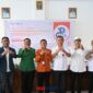 foto istimewa : Sekda Moh.Ramli Tongko.S.Sos.M.Si bersama Rektor Unismu Luwuk Dr Sutrisno K Djawa dan Kepala Statistik Luwuk 