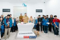 foto istimewa : Saat Kadis DKISP Banggai Lasmana Kulap.saat berikan pengarahan pada Mahasiswa Untad Palu berkunjung ke Comen Center di kantor Bupati 
