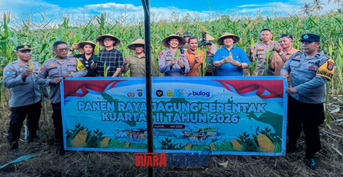 foto istimewa Dokumen :  Humas Polres banggai Saat Panen raya Dukungan Swasembada Pangan Nasional 2026 
