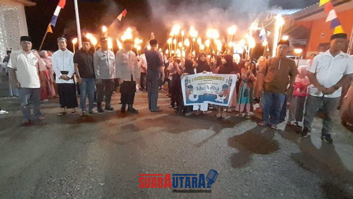 foto istimewa : Saat Petugas Amankan peserta Takbiran yang bawa obor