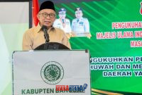 Wakili Bupati Wabup Banggai Drs.H.Furqanuddin.MM,Sat bacakan sambutan Bupati/ : foto istimewa