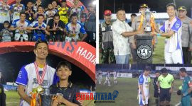 foto istimewa : Wali kota Palu H.Hadianto Rasyid.S.E di Wakili Camat Nambo Subhan Ahmad.S.Sos Serahkan Pialah Bergilir Hardianto Rasyid Cup 2026 pada Fahrul Damalante Kapten sekaligus Manager Tim FD Apparel FC  yang Tundukan Tanjung Tuwis FC 4 - 0 Saksikan Kapolsek Kintom dan Perwakilan Danramil 1308-04 