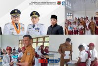 foto istimewa : Tampak Sekdisdikbud Syamsul Bahri Lanta.S.STP wakili Kadis Safrudin Hinelo.S.STP.M.SI dan Para siswa siswi serta dewan guru