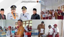 foto istimewa : Tampak Sekdisdikbud Syamsul Bahri Lanta.S.STP wakili Kadis Safrudin Hinelo.S.STP.M.SI dan Para siswa siswi serta dewan guru