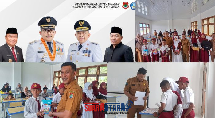 foto istimewa : Tampak Sekdisdikbud Syamsul Bahri Lanta.S.STP wakili Kadis Safrudin Hinelo.S.STP.M.SI dan Para siswa siswi serta dewan guru
