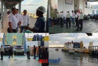 foto istimewa : Suverfaisor ASDP Pagimana Arif.SE bersama Maneger ASDP Jhon lakukan pantauan kondisi KM Mointi sebelum berangkat menuju gorontalo.