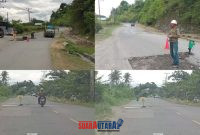 foto istimewa : Lokasi proyek jalan tambal sulam ini di jalan trans Luwuk toili dan trans luwuk Palu daerah pagimana 