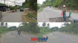 foto istimewa : Lokasi proyek jalan tambal sulam ini di jalan trans Luwuk toili dan trans luwuk Palu daerah pagimana 