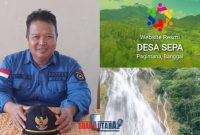 foto istimewa : Kades Sepa Erik Pejaga. bersama inovasi Website  dan wisata air terjunnya 