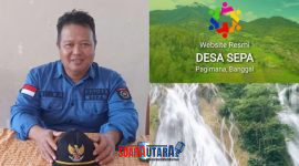 foto istimewa : Kades Sepa Erik Pejaga. bersama inovasi Website  dan wisata air terjunnya 
