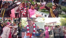 foto istimewa : AKBP Wayan Wayracana Aryawan.S.I.K bersama Nyonya Made Masuk dalam Barisan Pedang Pora di Dampingi Kapolresta Banggai Kombes Pol Hendri Yulianto.S.I.K.M.H bersama nyonya dan AKBP Wayan popong menuju mobil
