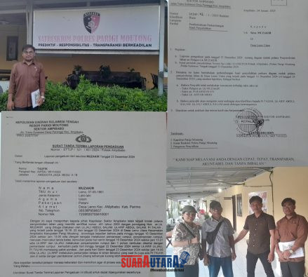 foto istimewa : Tim Pengacara bersama Pemilik lahan dan surat laporan dari pihak penyidik