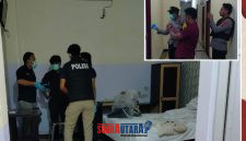 foto istimewa Tim Dari.Polresta banggai Periksa Mayat Seorang pria dikamar hotel citra Kelurahan maahas
