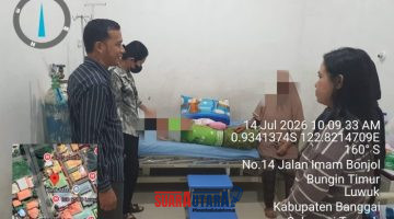 foto istimewa Saat Anggota Polwan Polresta Banggai Sambangi Korban Pelecehan Seksual.