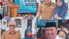 foto istimewa : Bupati Ir H.Amirudin.SP.MP.MM bersama Wabup Drs H.Furqanuddin.MM dan Kepsek MTsN 1 Banggai.Jamil Hasyim serta siswi MTsN 1 Banggai, Aqila Salsabila Al Hafiza dapat uang pembinaan