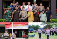 foto istimewa : Kapolresta banggai Kombes Pol Hendri Yulainto.S.I.K.M.H saat Pimpin Apel Kesiapsiagaan Karhutla dan perikanan Barisan 